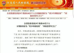 河南省商丘市检察院基层检察院干警 受到省委政法委、共青团表彰